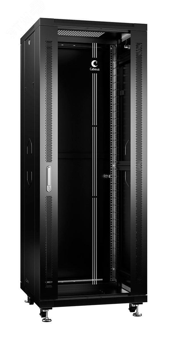 Шкаф монтажный телекоммуникационный 19дюймов напольный для распределительного и серверного оборудования 32U SH-05C-32U60/80-BK Cabeus