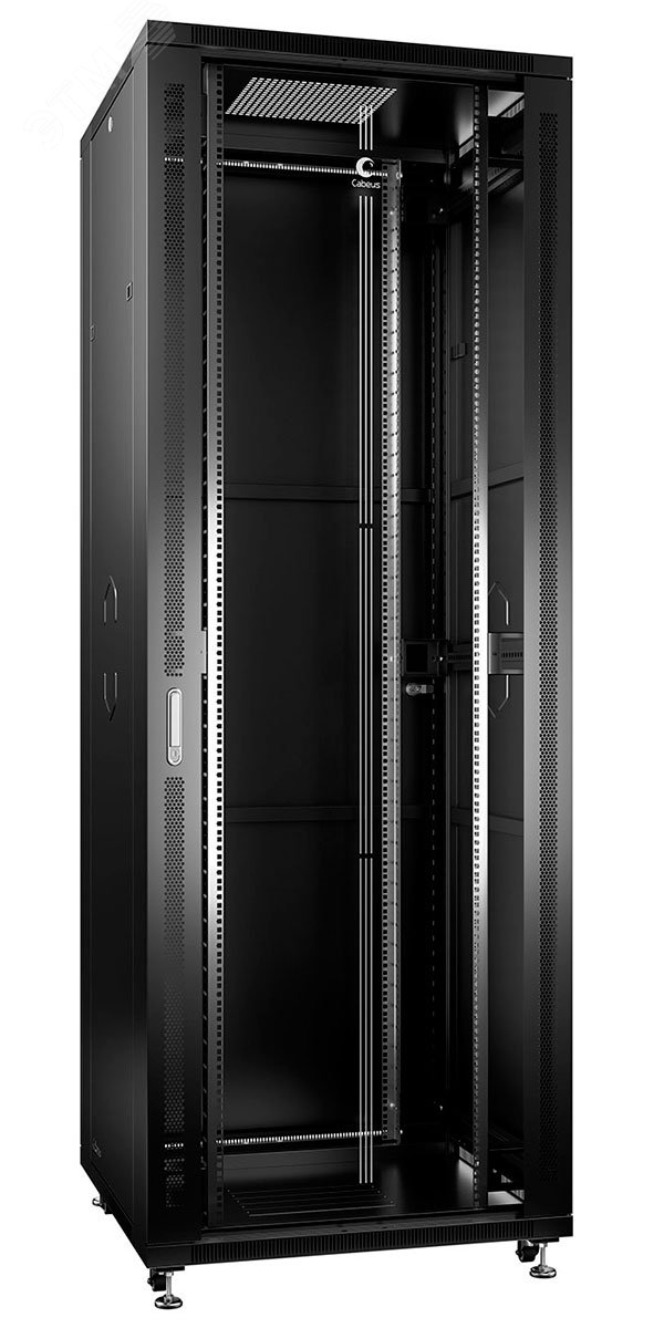 Шкаф монтажный телекоммуникационный 19дюймов напольный для распределительного и серверного оборудования 47U SH-05C-47U80/80-BK Cabeus