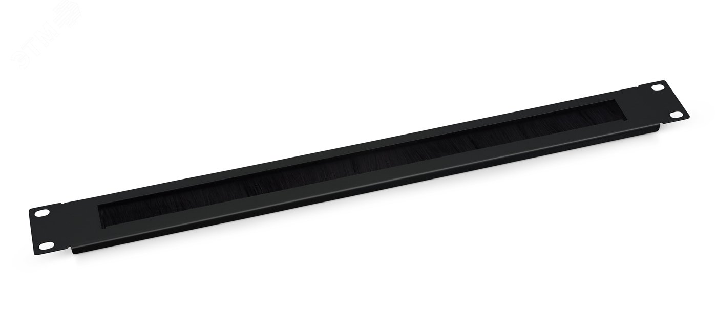 Органайзер кабельный горизонтальный 19' 1U, с щеточным вводом, металлический, цвет черный (RAL 9004) SH-J004A-BK Cabeus