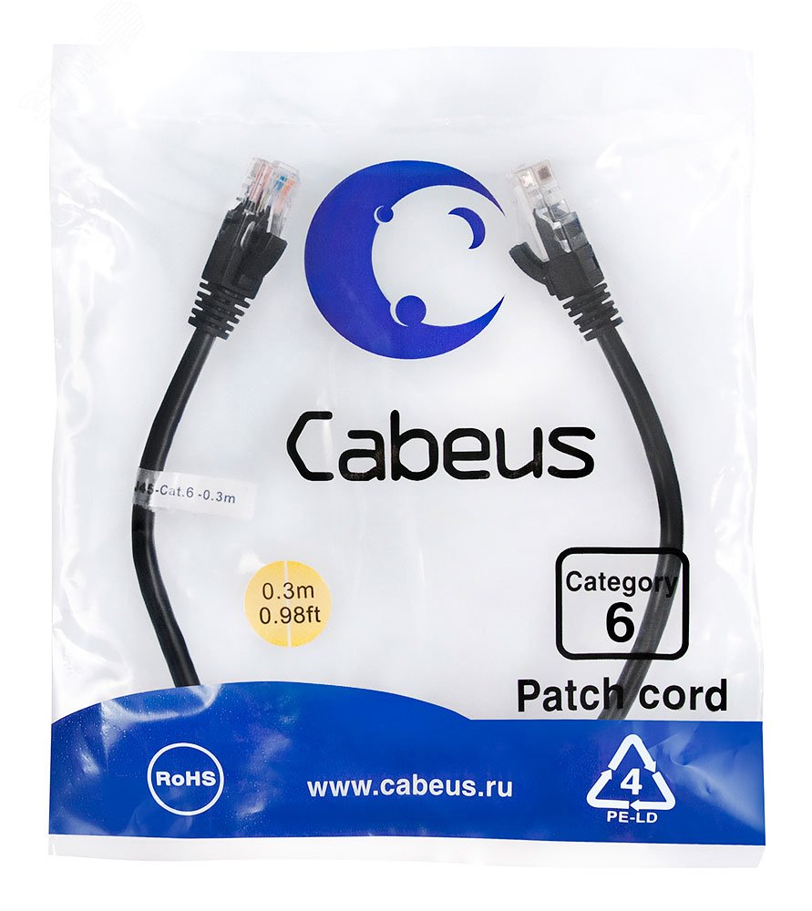 Cabeus pc utp rj45 cat 5e 3m. Cabeus pc-utp-rj45-cat.6-2m-bl. кабеус. патч-корд uutp, категория 5е, 2xrj458p8c, неэкранированный, серый, lszh, 3м.