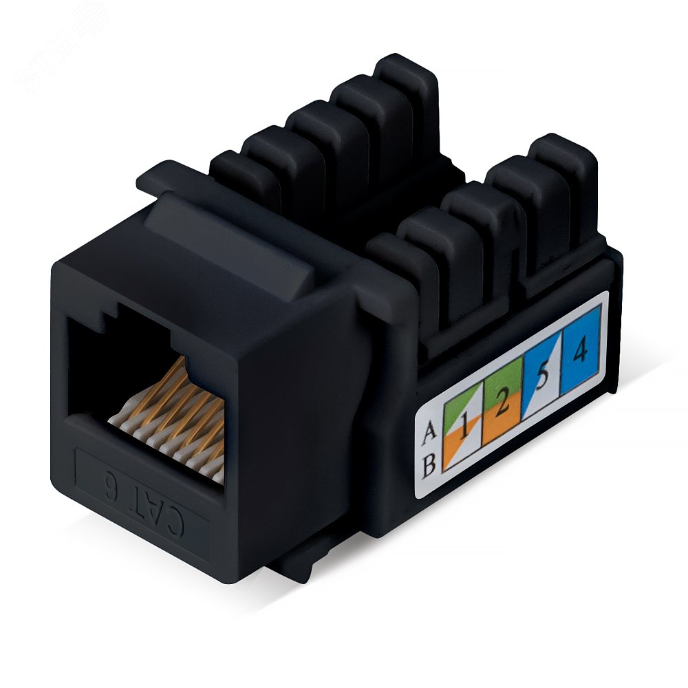 Изображение товара Вставка Keystone Jack RJ-45 Cat.6 заделка тип 110 черная
