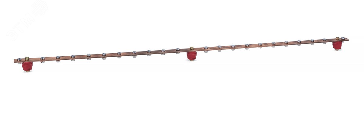 Изображение товара Медная шина заземления Cabeus CGB-IN-22-1m вертикальная 22 точки подключения