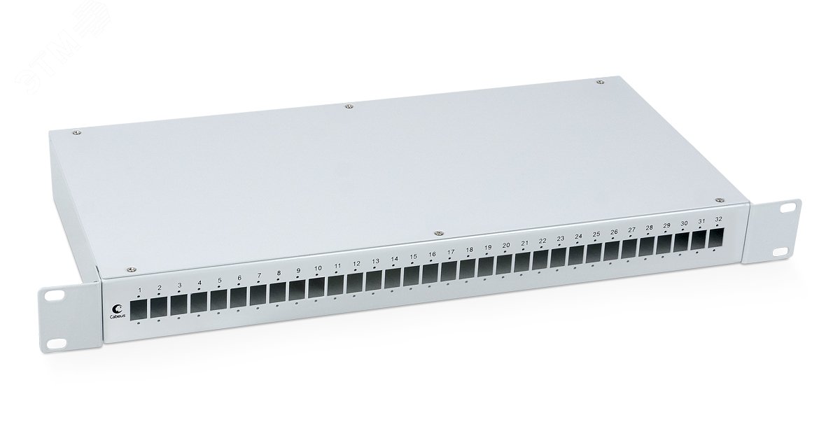 Изображение товара Кросс бокс оптический 19" 32 портов со сплайс-кассетой КДЗС