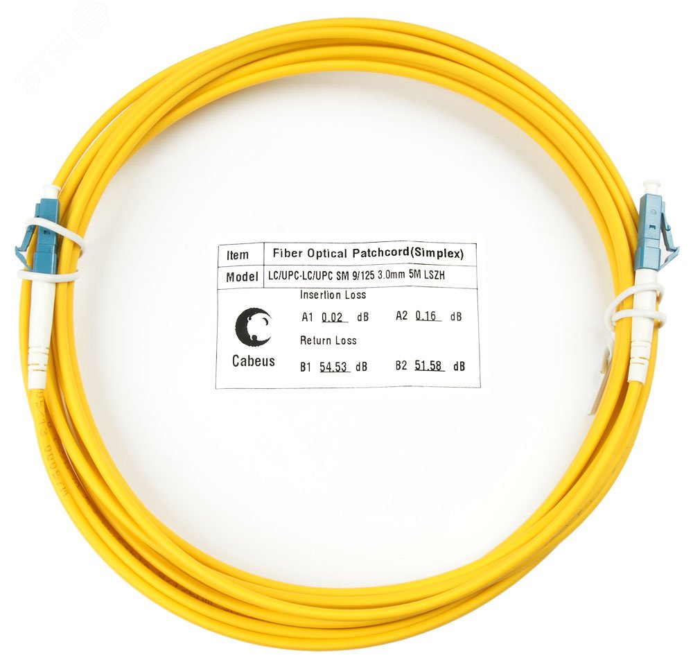 Изображение товара Патч-корд оптический simplex 5м LC-LC 9/125 sm LSZH (шт)