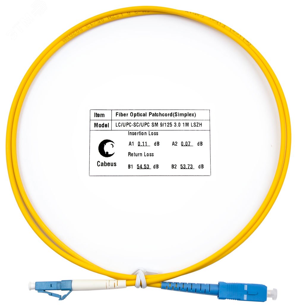 Шнур оптический simplex 1м LC-SC 9/125 sm LSZH FOP(s)-9-LC-SC-1m Cabeus - превью 2