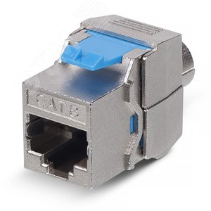 Изображение товара Вставка Keystone Jack RJ-45(8P8C), 180 градусов, категория 8, полный экран, без инструмента Toolless (шт)