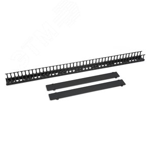 Органайзер-гребенка вертикальный кабельный в шкаф 42U. пластиковый. цвет черный (RAL 9004) VCM-PL-42U-BK Cabeus - 2