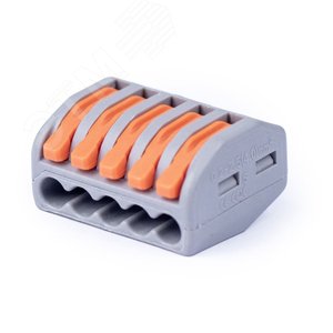 Изображение товара Клемма соединительная универсальная 5-ти проводная с рычагом 0,08-2,5/4,0 (10шт) (WAG (упак)