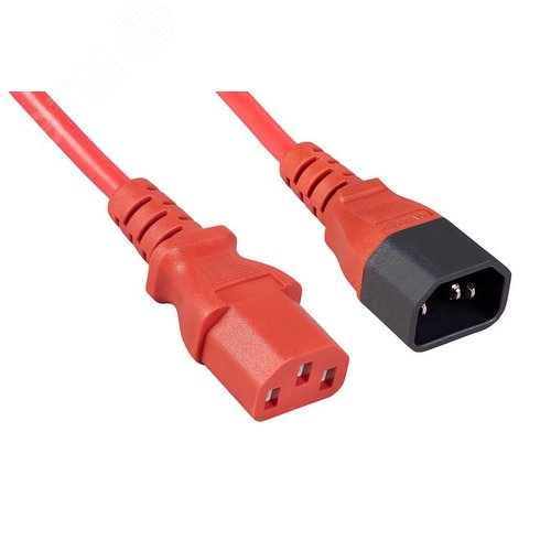 Изображение товара Кабель питания монитор-компьютер C13 - C14 (3x1.5), красный, 1.8 м (шт)