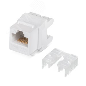 Изображение товара Вставка Keystone Jack RJ-45(8P8C), 180 градусов, категория 6A, Dual IDC (110&Krone type), белая (шт)