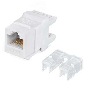 Изображение товара Вставка Keystone Jack RJ-45(8P8C), 180 градусов, категория 6, Dual IDC (110&Krone type), белая (шт)