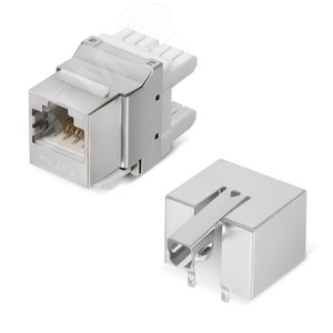 Изображение товара Вставка Keystone Jack RJ-45(8P8C), 180 градусов, категория 5e, экранированная, Dual IDC (110&Krone type) (шт)
