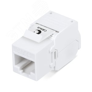 Изображение товара Вставка Keystone Jack RJ-45(8P8C), 180 градусов, категория 6A, без инструмента Toolless, белая (шт)