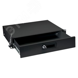 Ящик для документов 2U, глубиной 360 мм, цвет черный (RAL 9004)