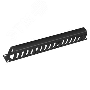 Органайзер кабельный 19' 1U с крышкой, металлический, цвет черный (RAL9004)