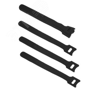 Изображение товара Хомут для кабеля, липучка с мягкой застежкой, 150x14 мм, черный (10 шт.) (упак)