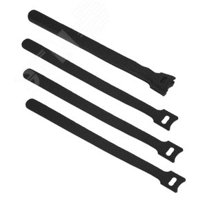 Изображение товара Хомут для кабеля, липучка с мягкой застежкой, 210x14 мм, черный (10 шт.) (упак)