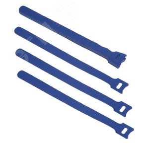 Изображение товара Хомут для кабеля, липучка с мягкой застежкой, 210x14 мм, синий (10 шт.) (упак)