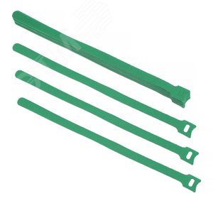 Хомут для кабеля, липучка с мягкой застежкой, 310x14 мм, зеленый (10 шт.)