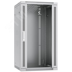 Шкаф телекоммуникационный настенный разобранный 19' 22U 600x600x1082mm (ШхГхВ) дверь стекло, цвет серый (RAL 7035)