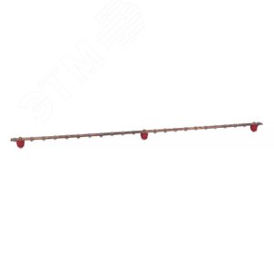 Изображение товара Шина медная заземления с изоляторами. вертикальная. 22 точки подключения. длина 1м (шт)