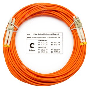 Изображение товара Патч-корд оптический duplex 20м LC-LC 62,5/125MM LSZH (шт)