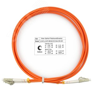 Изображение товара Патч-корд оптический duplex 2м LC-LC 62,5/125MM LSZH (шт)