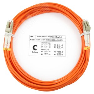Изображение товара Патч-корд оптический duplex 5м LC-LC 62,5/125MM LSZH (шт)