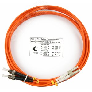 Изображение товара Патч-корд оптический duplex 3м LC-ST 62,5/125MM LSZH (шт)