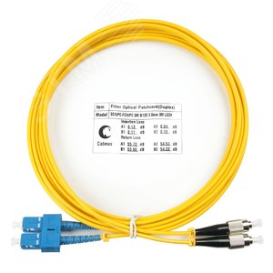 Изображение товара Патч-корд оптический duplex 3м SC-FC 9/125 sm LSZH (шт)