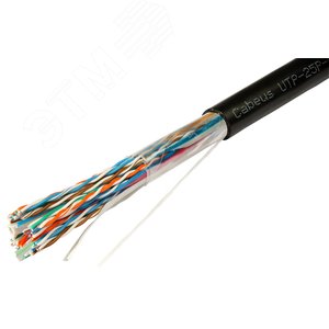 Кабель витая пара UTP-25P-Cat.5-OUT UTP (U/UTP), категория 5, 25 пар (24 AWG), одножильный (solid), для внешней прокладки, UV PE