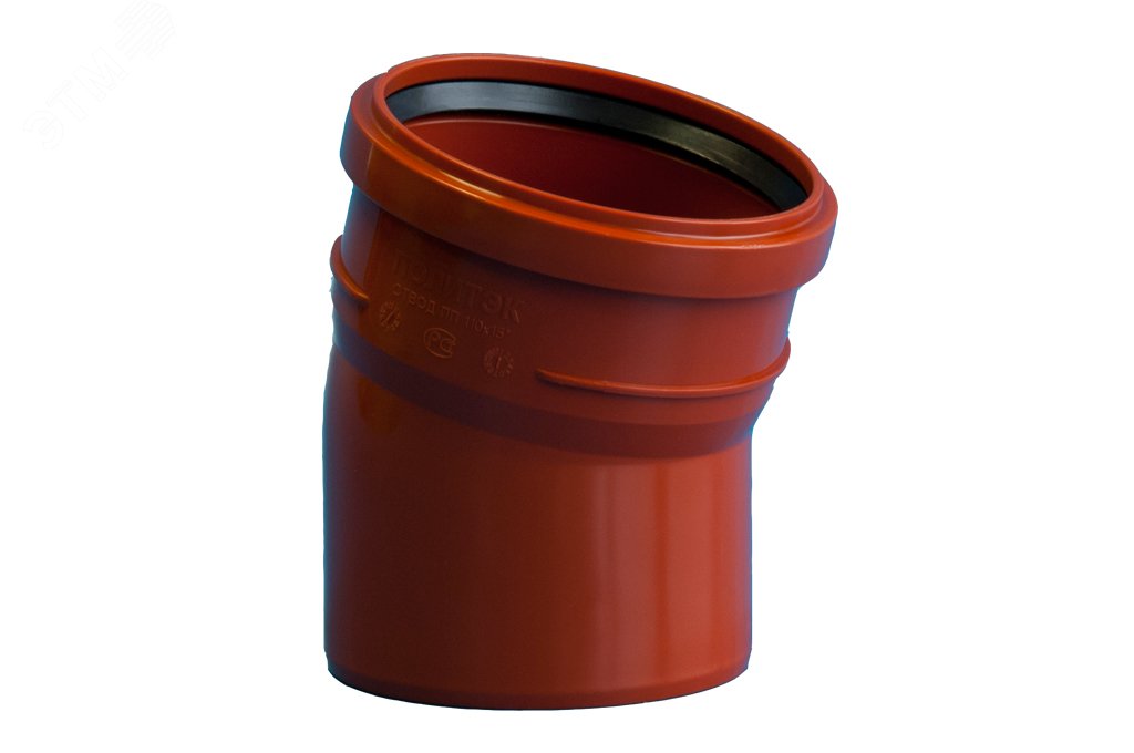 Изображение товара Отвод 110 15 град. для наружной канализации Политэк, PP, 250 мм