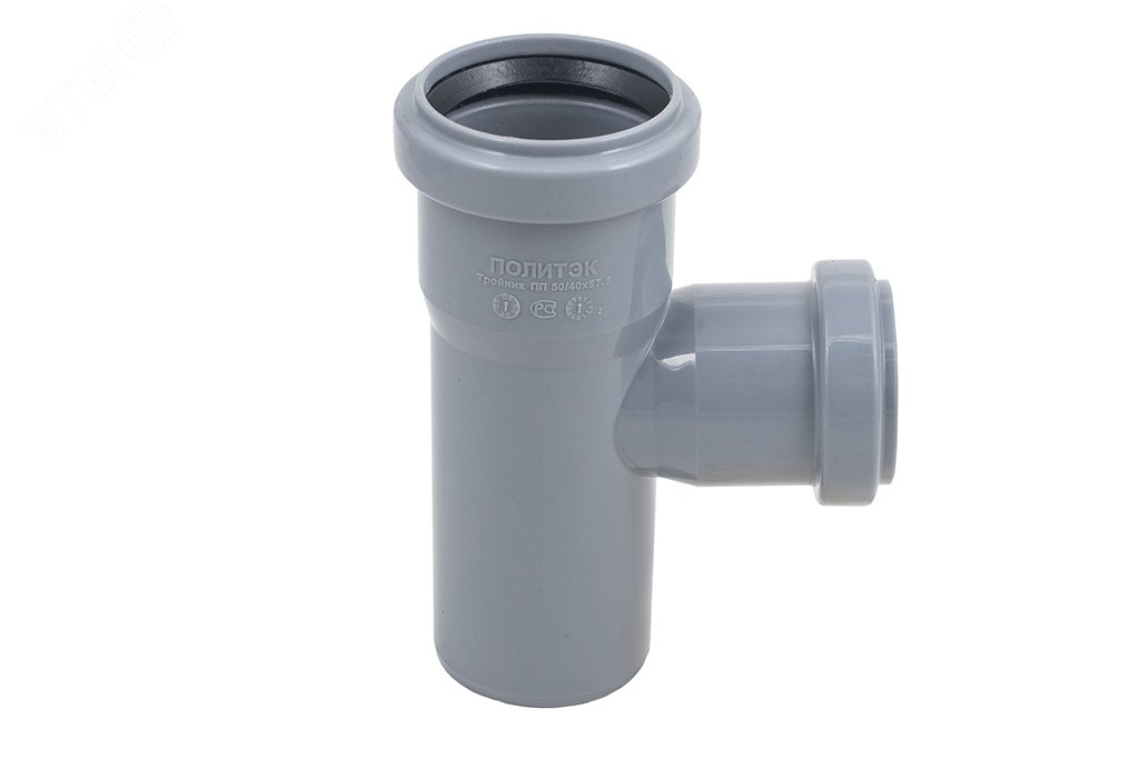Изображение товара Тройник 50х40 87 град, канализационный, Политэк