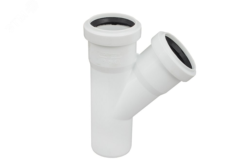 Изображение товара Тройник 50 45 град, для бесшумной канализации (шт)