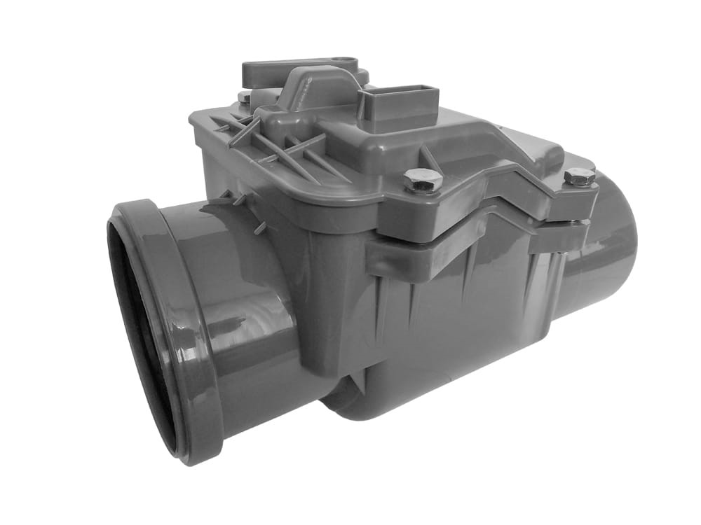 Клапан обратный 110, для внутренней канализации, серый