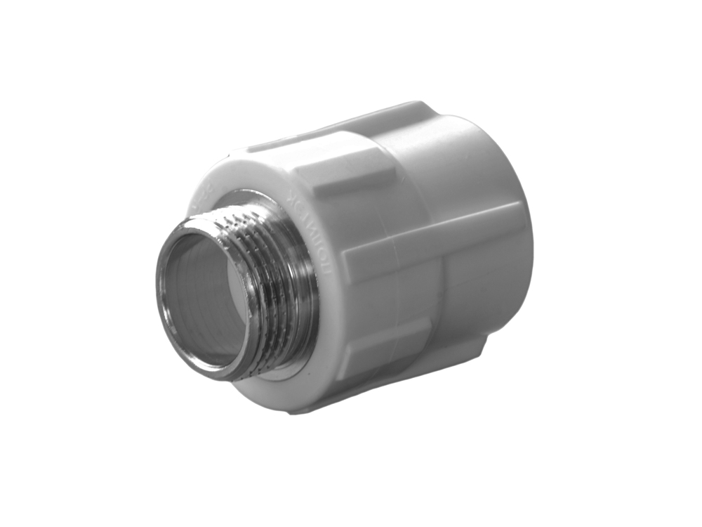 Муфта комбинированная 20x3/4' ВР накидная гайка, полипропиленовая PPR белая