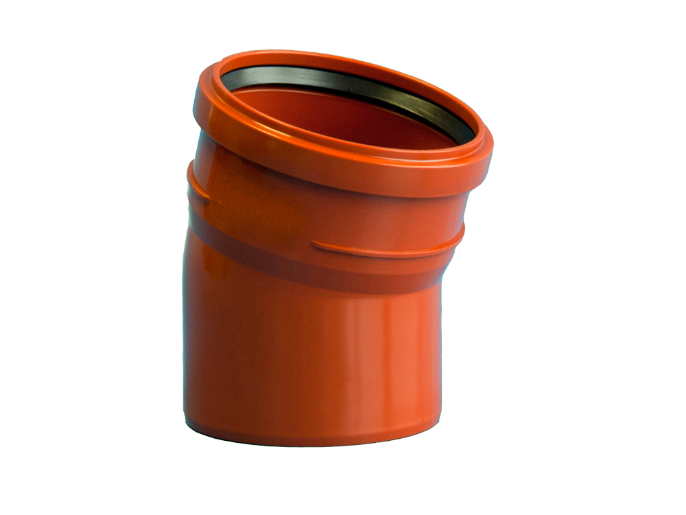 Отвод 200 15 град., для наружной канализации