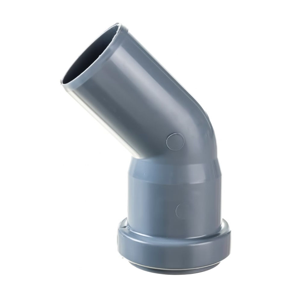 Отвод 40 45 град, для внутренней канализации, серый