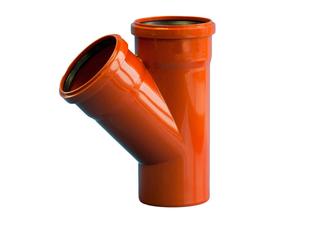 Тройник 200 45 град., SN8 для наружной канализации
