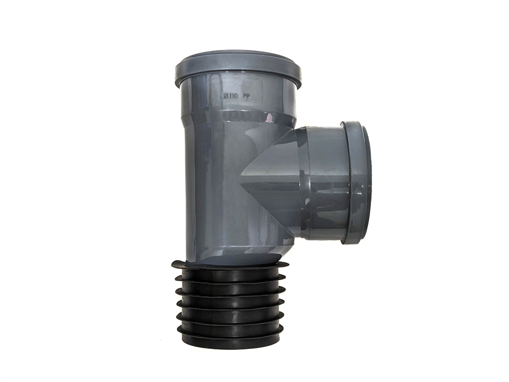Тройник 110 90 град, восстановитель раструба, канализационный