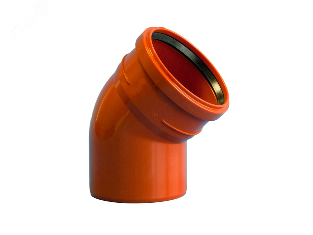 Изображение товара Отвод 200 45 град. SN8 для наружной канализации из полипропилена