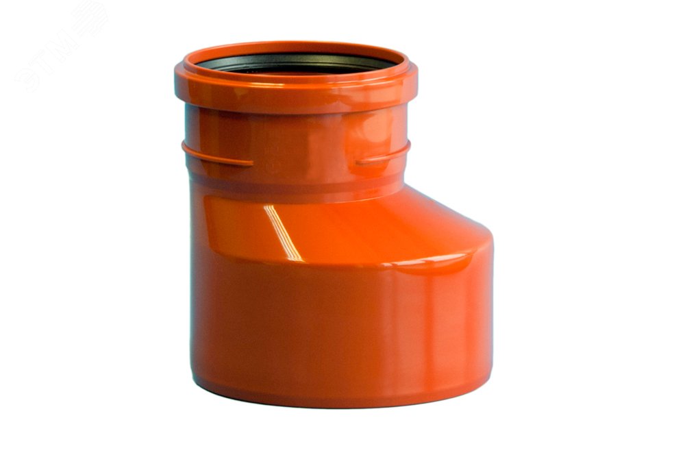 Изображение товара Переход эксцентрический 200/160 SN8 (PP) Политэк, 160 мм, рaструбное, оранжевый