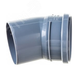 Отвод 110 30 град, для внутренней канализации, серый - фото 4