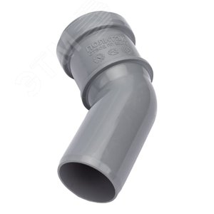 Отвод 32 45 град, для внутренней канализации, серый - фото 3