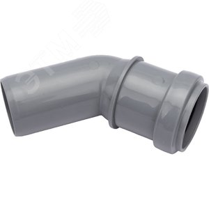 Отвод 32 45 град, для внутренней канализации, серый - фото 5