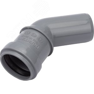 Отвод 32 45 град, для внутренней канализации, серый - фото 2