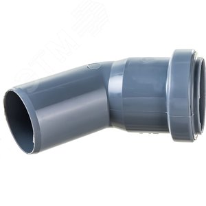 Отвод 40 45 град, для внутренней канализации, серый - фото 3