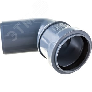 Отвод 50 67 град, для внутренней канализации, серый - фото 4