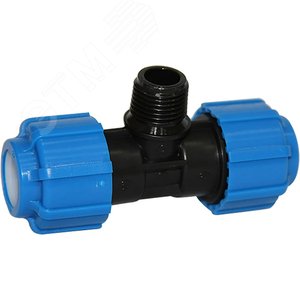 Тройник ПНД компрессионный НР 90x3'x90 - фото 2