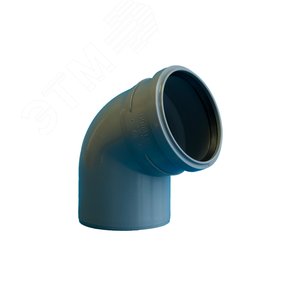 Отвод 110 67 град, для внутренней канализации, серый - фото 1